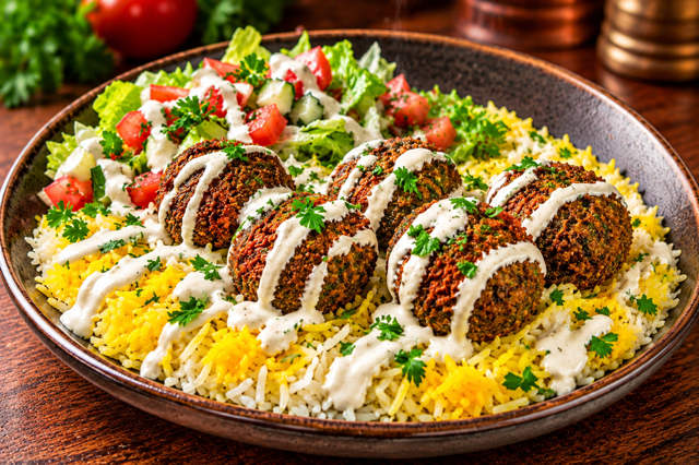Falafel Rice Platter (Veg).