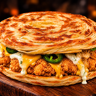 Dubai Viral Paratha Chicken Burger