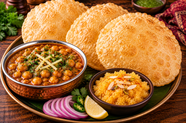 Halwa, Puri & Chole.