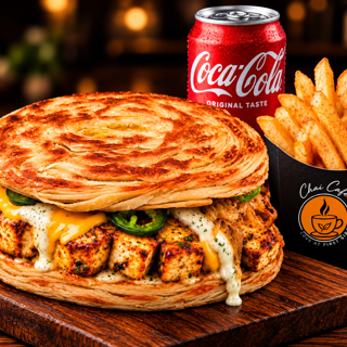 Dubai Viral Paratha Paneer Burger Combo (Veg)