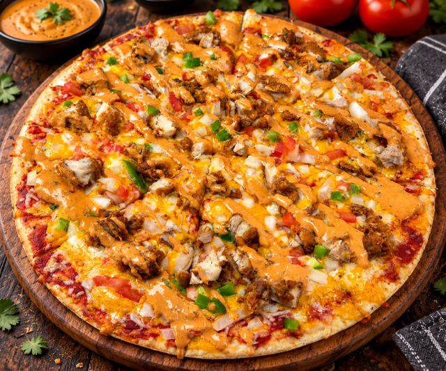 Butter Chicken Pizza.
