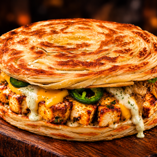 Dubai Viral Paratha Paneer Burger (Veg)