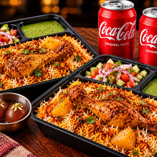 2 Karachi Chicken Biryani, 2 Gulab Jamun & 2 Soda